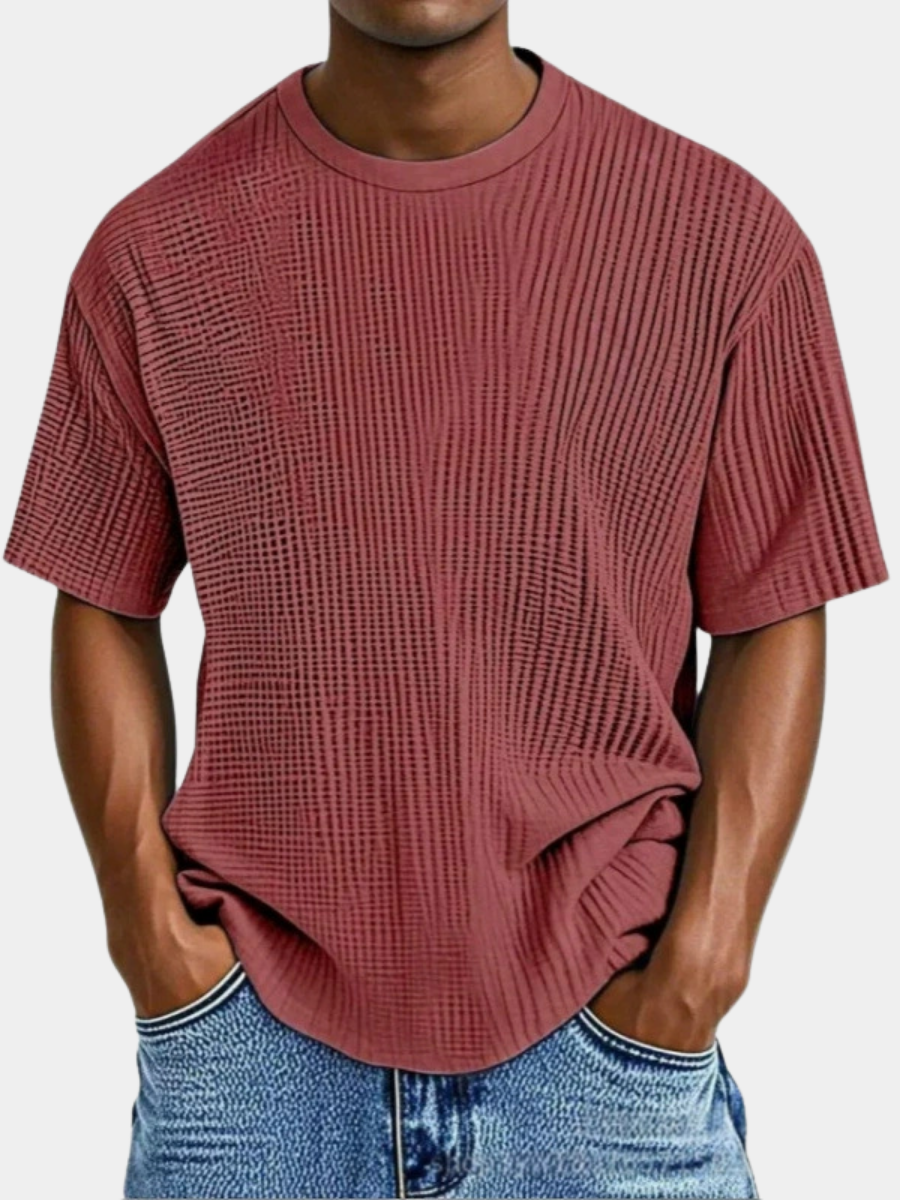LAURENT MONACO | T-SHIRT EN MAILLE GAUFRE POUR HOMMES
