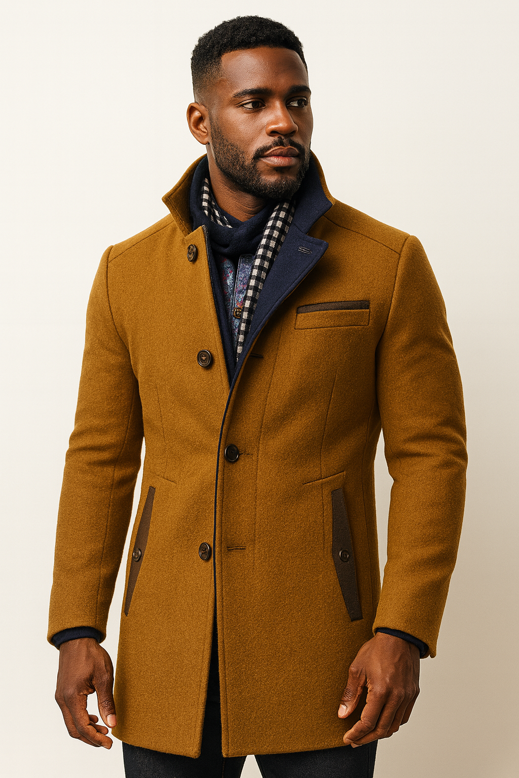 LAURENT MONACO  MANTEAU EN LAINE POUR HOMMES