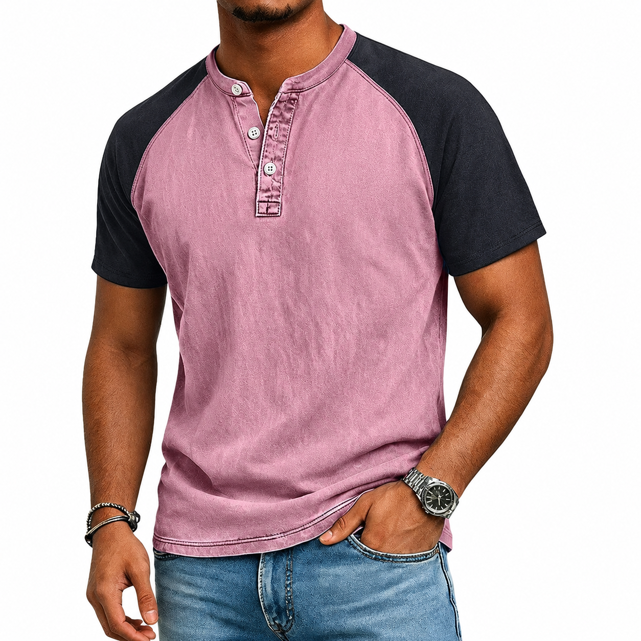 LAURENT MONACO | T-SHIRT CONTRASTÉ VINTAGE POUR HOMMES