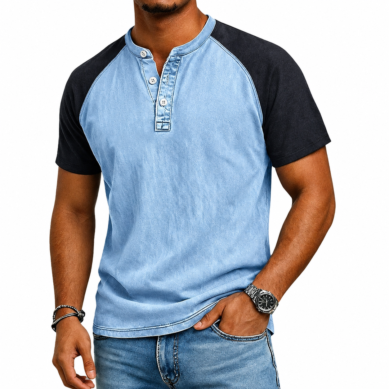 LAURENT MONACO | T-SHIRT CONTRASTÉ VINTAGE POUR HOMMES
