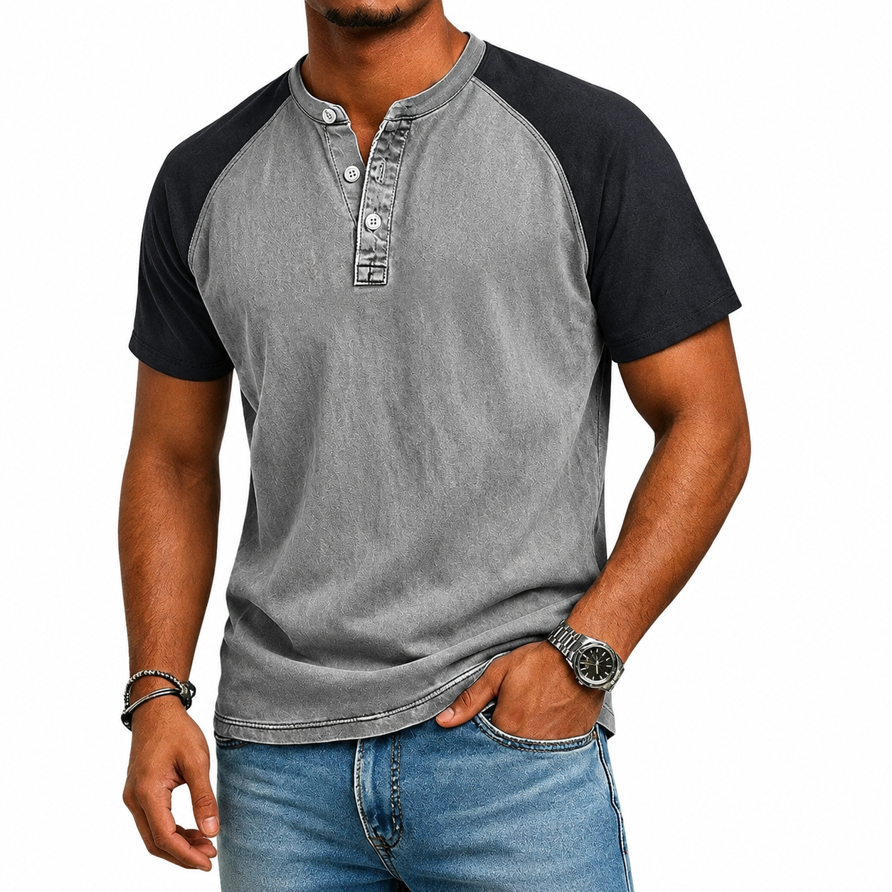 LAURENT MONACO | T-SHIRT CONTRASTÉ VINTAGE POUR HOMMES
