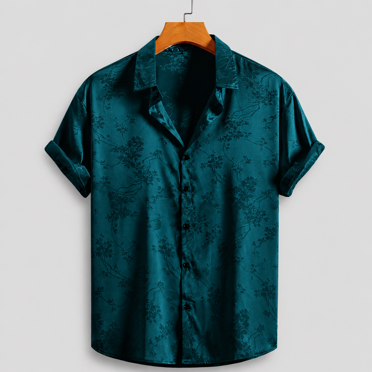 LAURENT MONACO | CHEMISE FLORALE SATINÉE POUR HOMMES