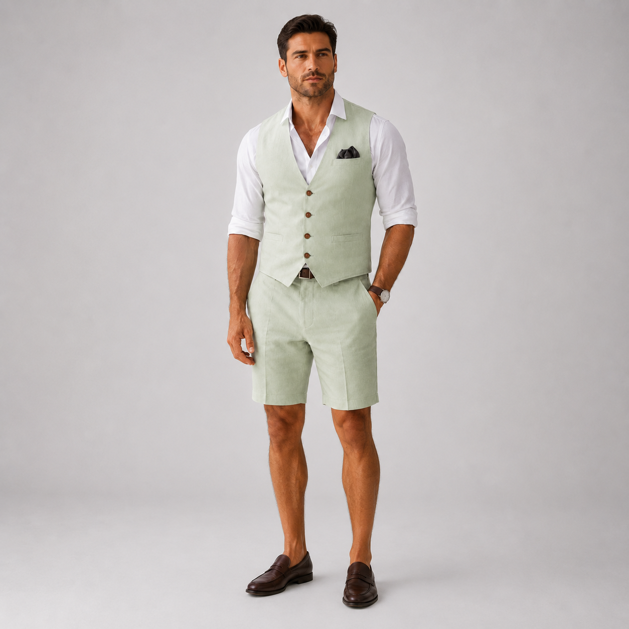 LAURENT MONACO | ENSEMBLE GILET À COL EN V POUR HOMMES