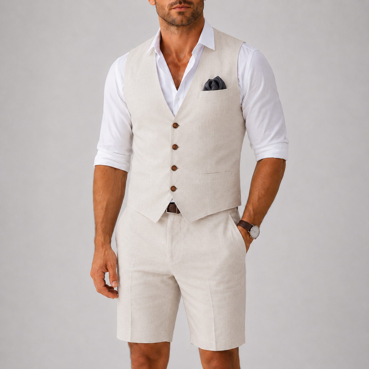 LAURENT MONACO | ENSEMBLE GILET À COL EN V POUR HOMMES
