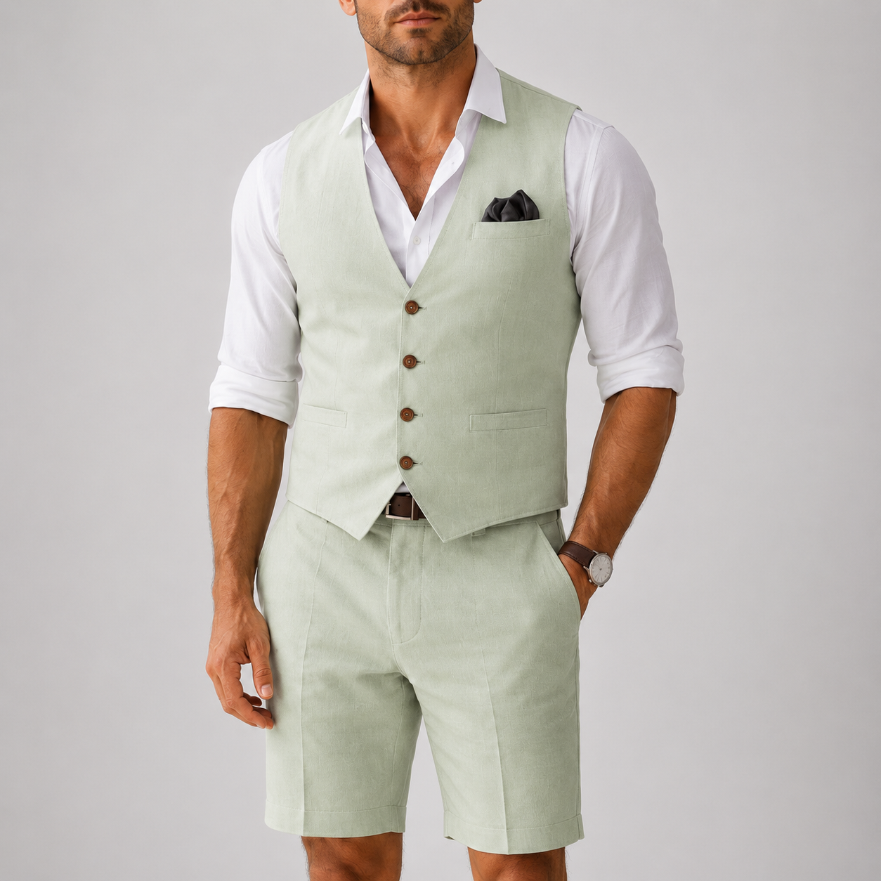 LAURENT MONACO | ENSEMBLE GILET À COL EN V POUR HOMMES