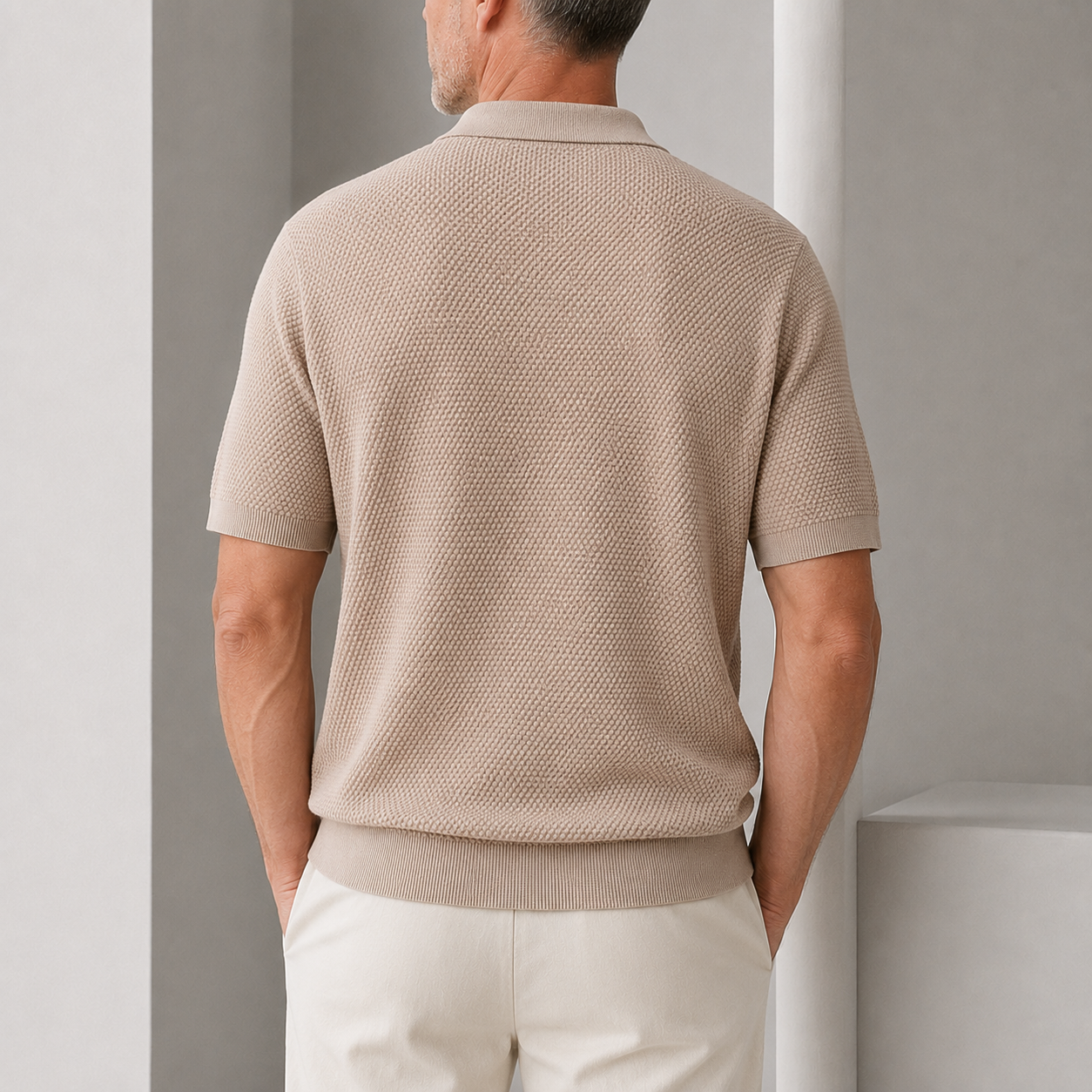 LAURENT MONACO | POLO À TEXTURE TISSÉE POUR HOMMES