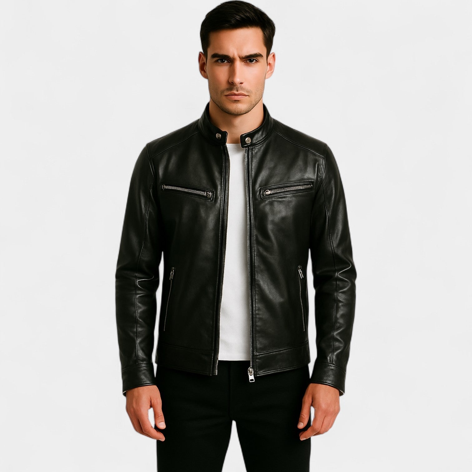 LAURENT MONACO | VESTE DE MOTARD AJUSTÉE POUR HOMMES