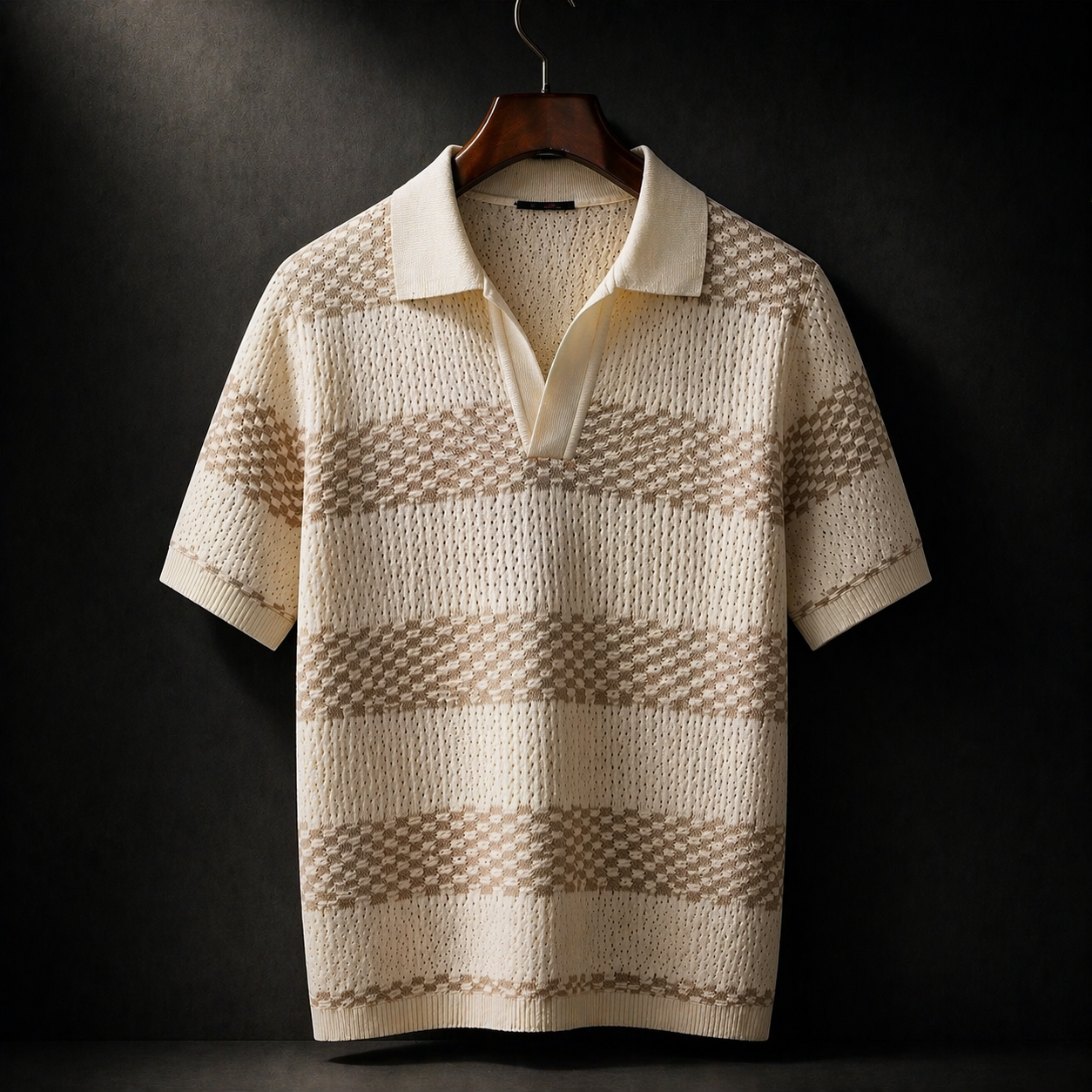 LAURENT MONACO | POLO À RAYURES TEXTURÉES POUR HOMMES