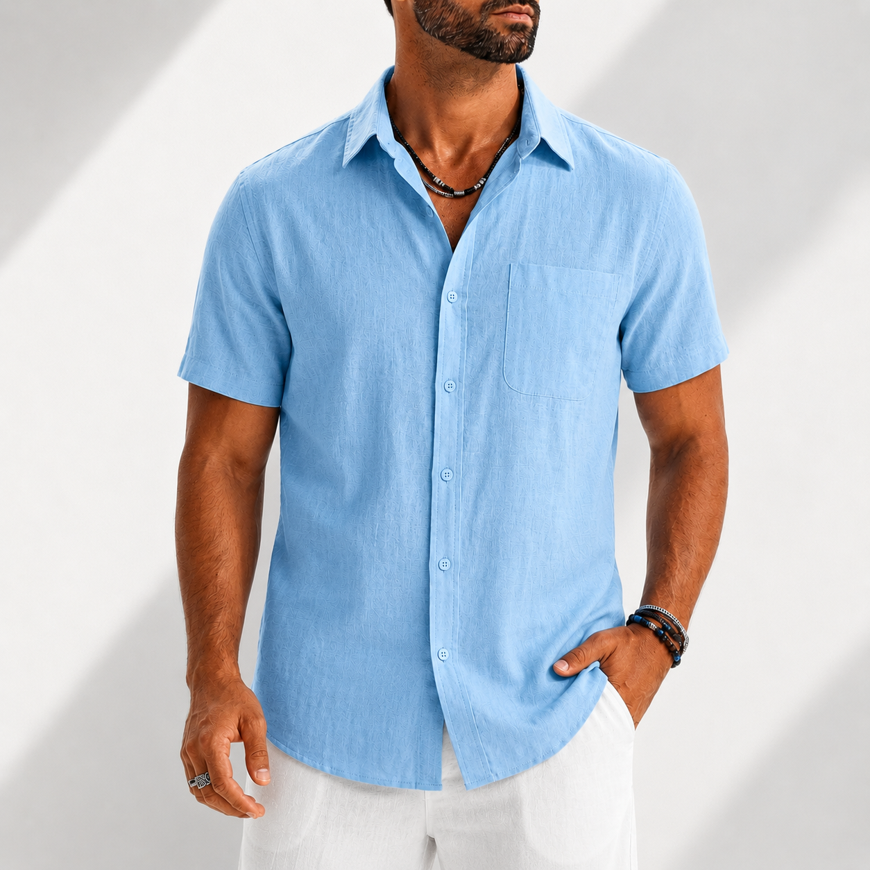 LAURENT MONACO | CHEMISE À BOUTONS DÉCONTRACTÉE POUR HOMMES