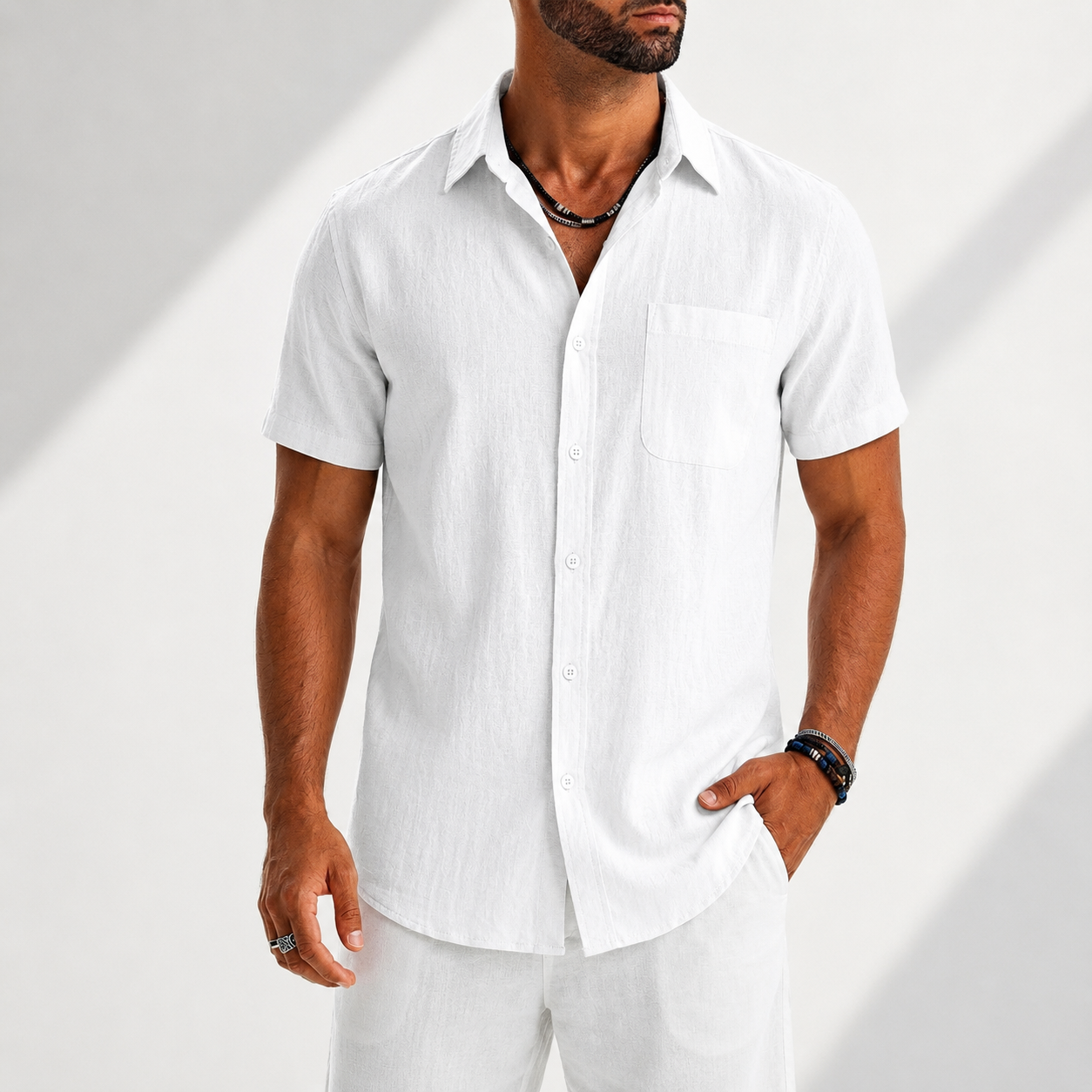 LAURENT MONACO | CHEMISE À BOUTONS DÉCONTRACTÉE POUR HOMMES