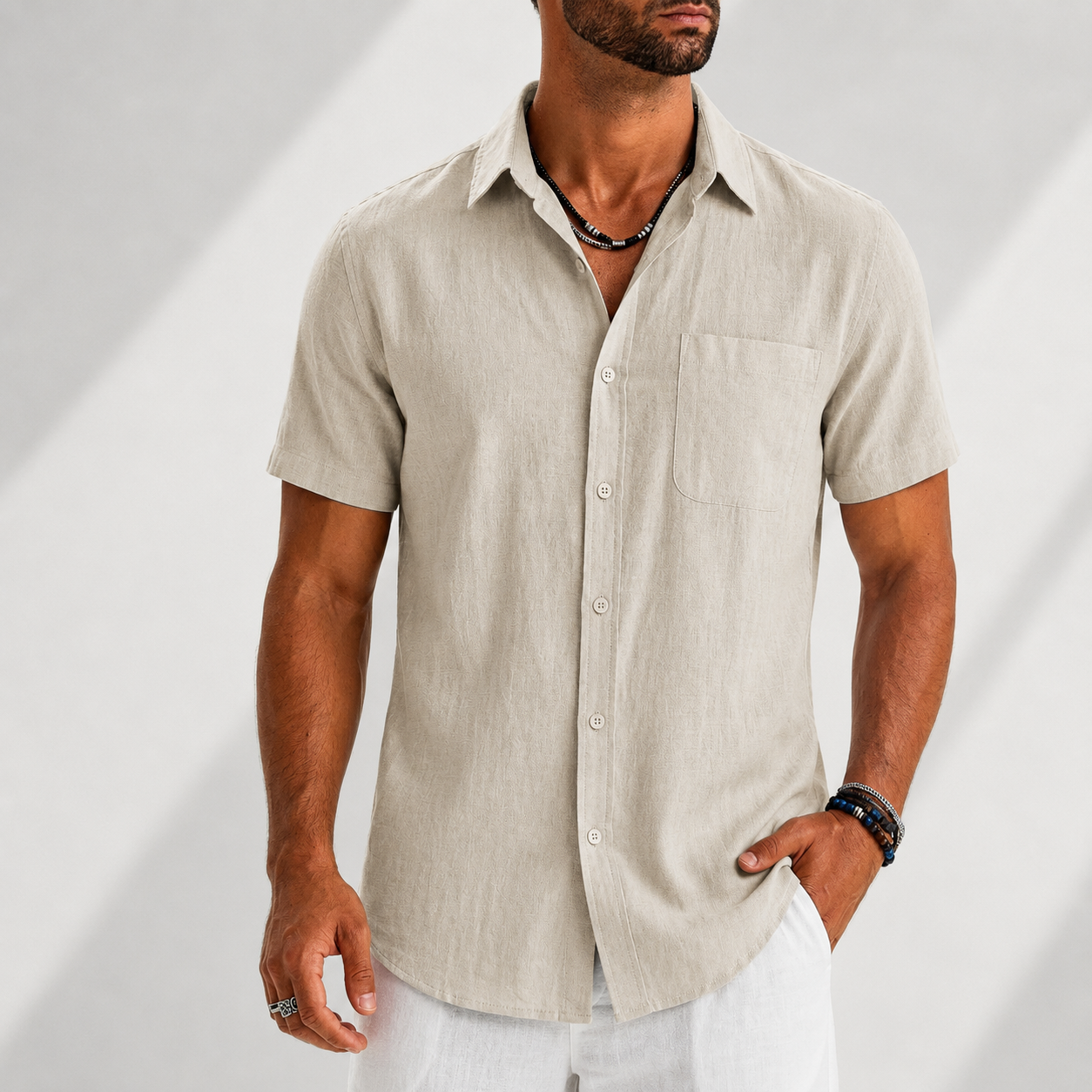 LAURENT MONACO | CHEMISE À BOUTONS DÉCONTRACTÉE POUR HOMMES