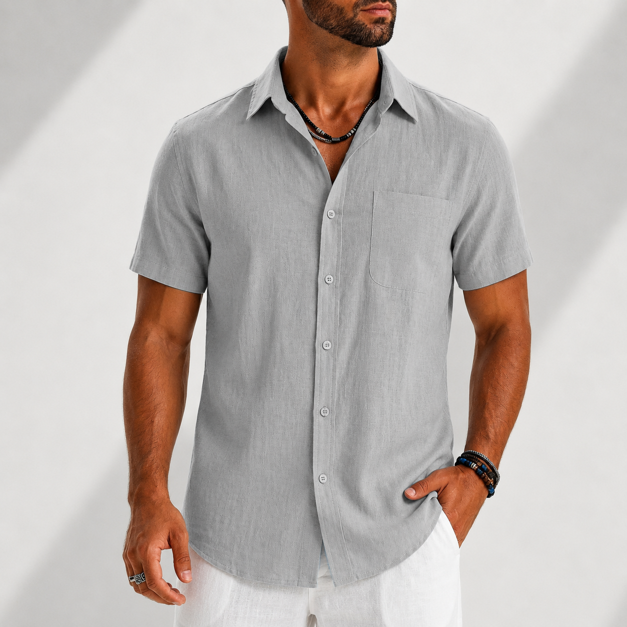 LAURENT MONACO | CHEMISE À BOUTONS DÉCONTRACTÉE POUR HOMMES