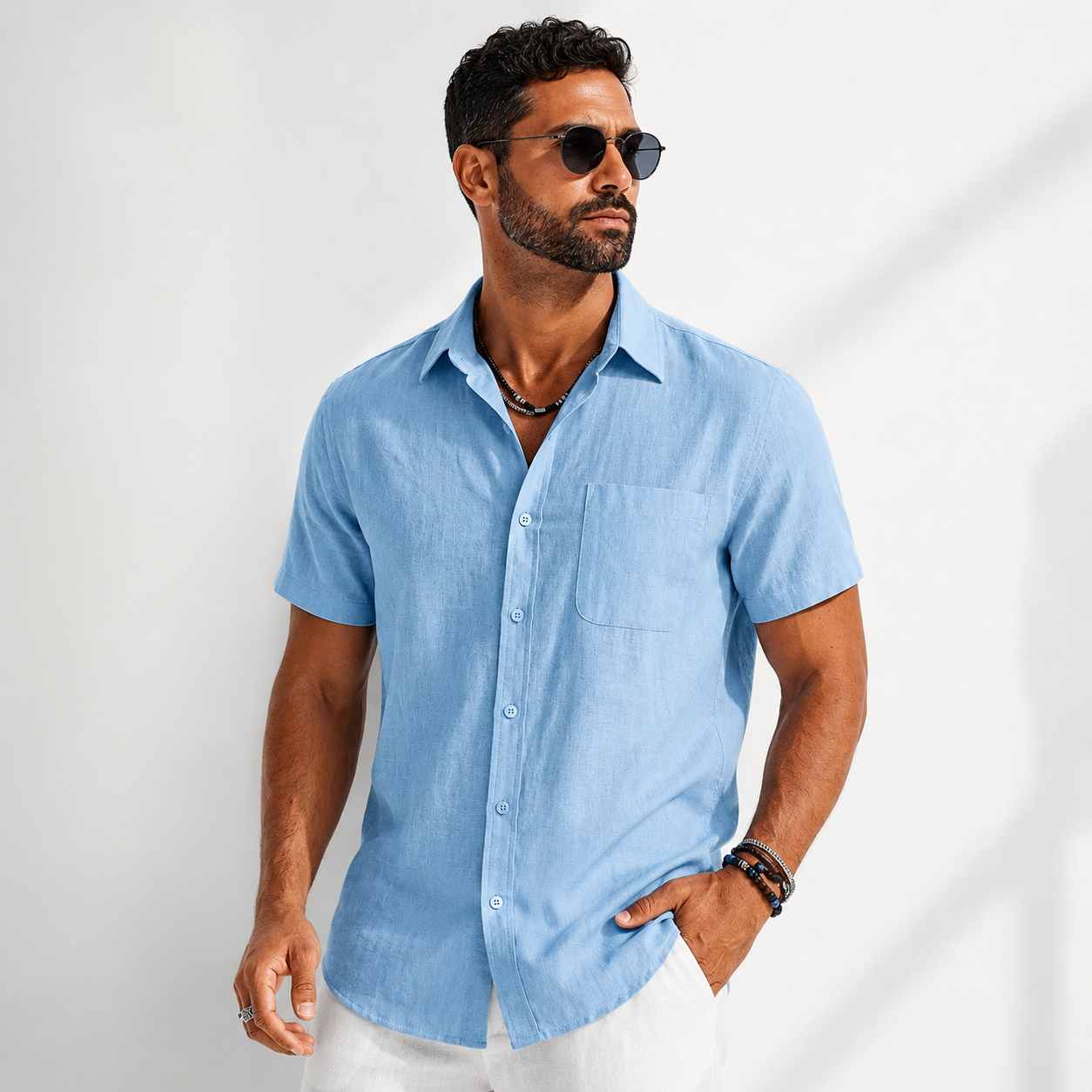 LAURENT MONACO | CHEMISE À BOUTONS DÉCONTRACTÉE POUR HOMMES