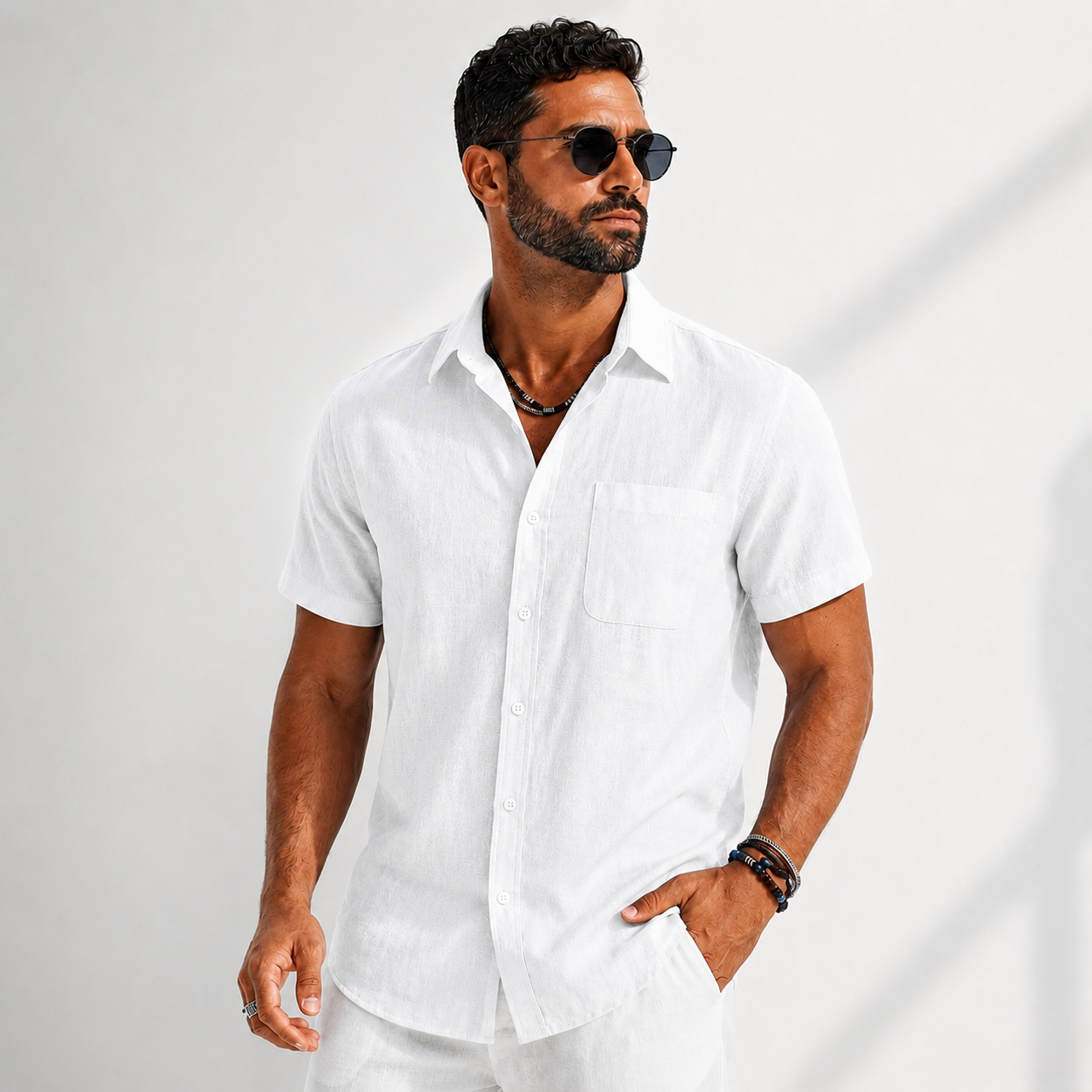 LAURENT MONACO | CHEMISE À BOUTONS DÉCONTRACTÉE POUR HOMMES