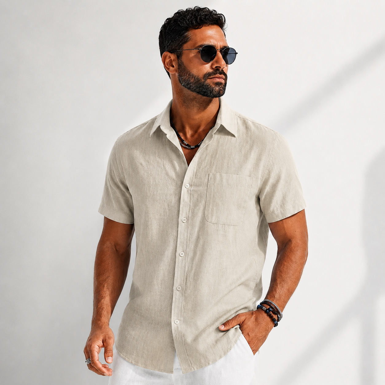 LAURENT MONACO | CHEMISE À BOUTONS DÉCONTRACTÉE POUR HOMMES