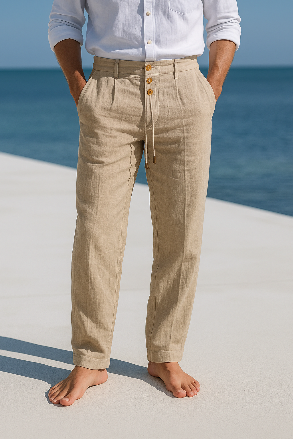 LAURENT MONACO | PANTALON D’ÉTÉ EN LIN POUR HOMME