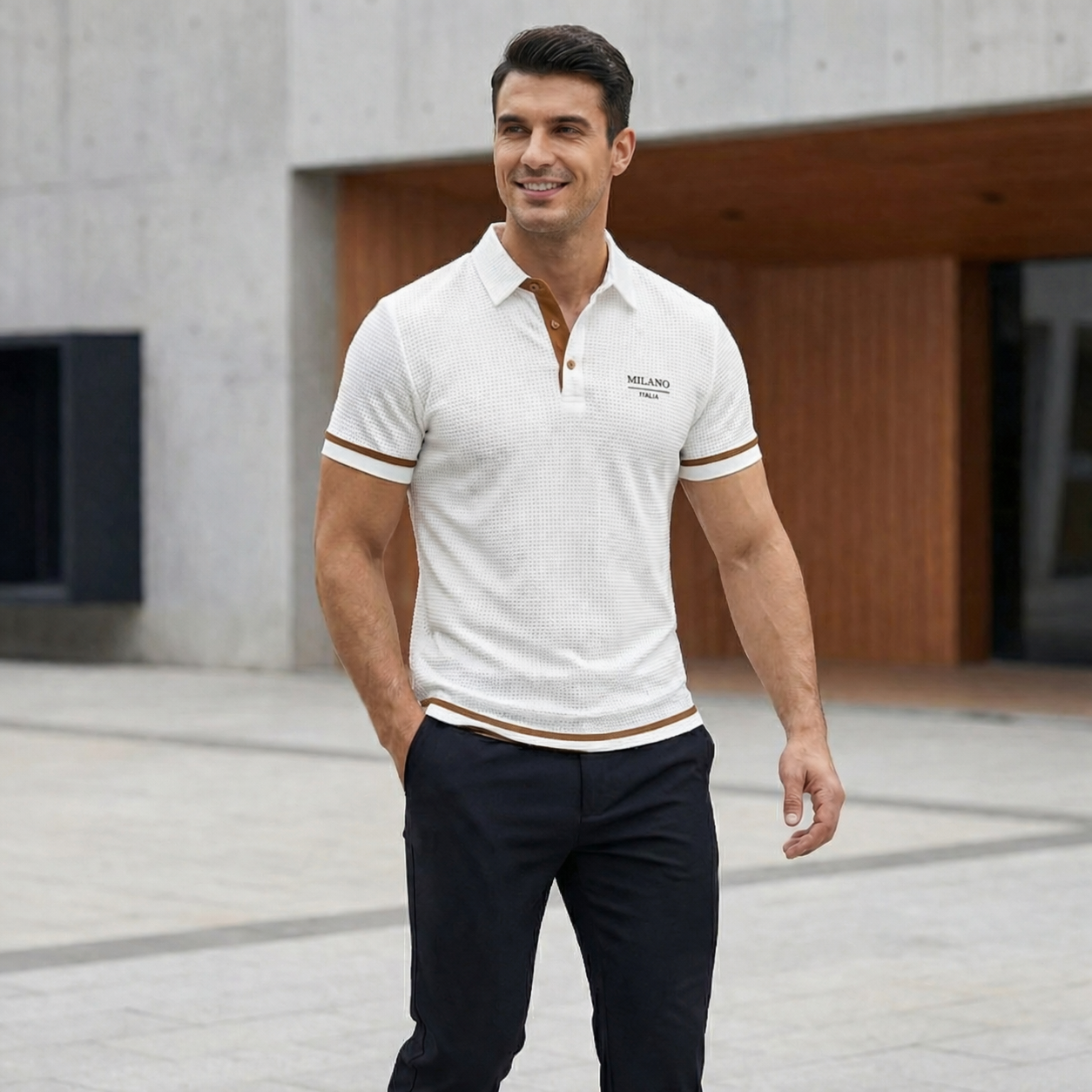 LAURENT MONACO | POLO JACQUARD POUR HOMMES