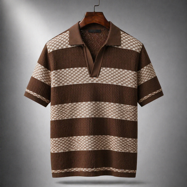 LAURENT MONACO | POLO EN MAILLE À RAYURES POUR HOMMES