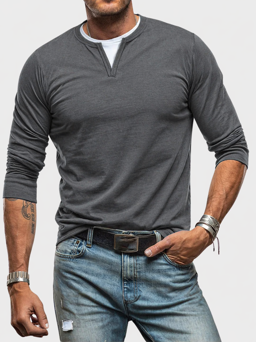 LAURENT MONACO | CHEMISE À COL EN V POUR HOMMES