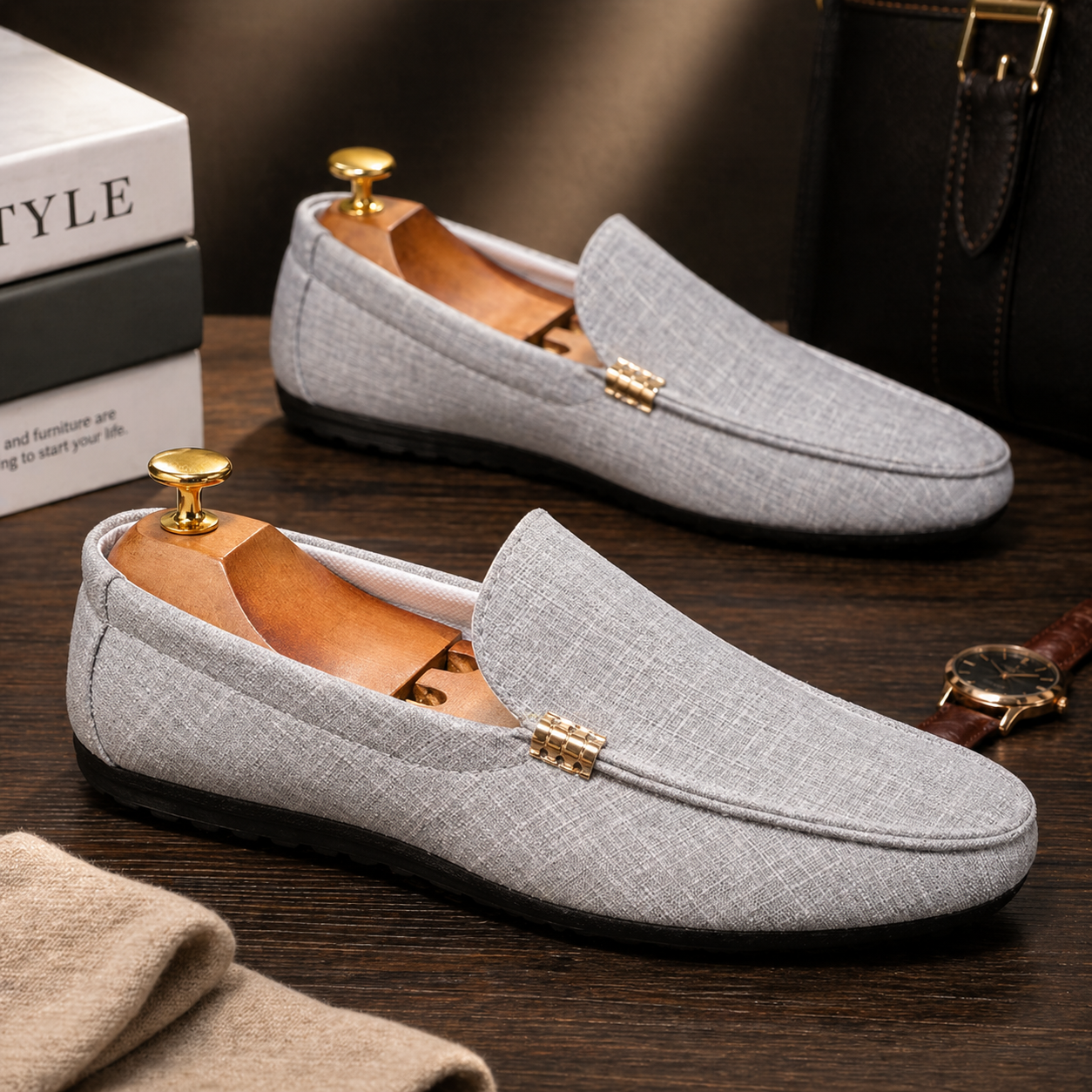 LAURENT MONACO | LOAFERS EN TOILE POUR HOMMES
