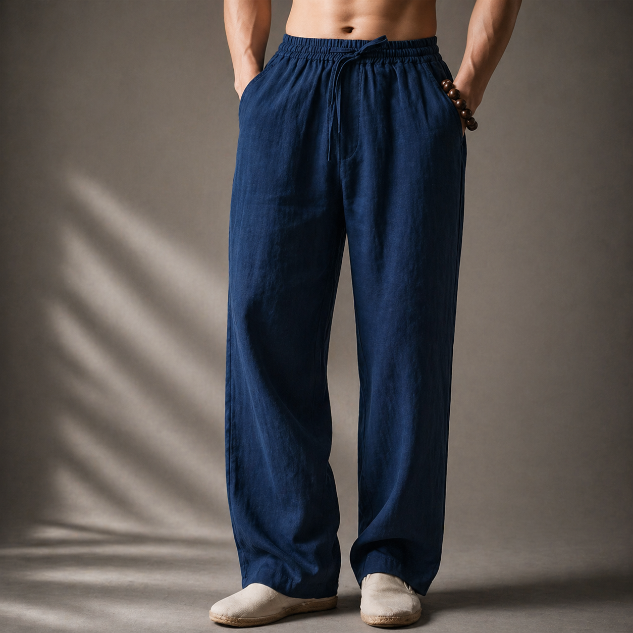LAURENT MONACO | PANTALONS EN LIN CLASSIQUES POUR HOMMES