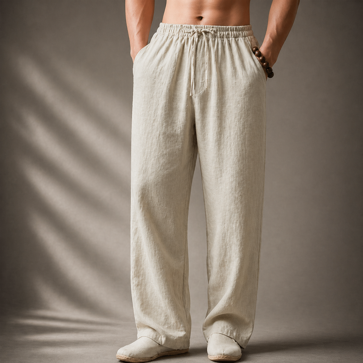 LAURENT MONACO | PANTALONS EN LIN CLASSIQUES POUR HOMMES