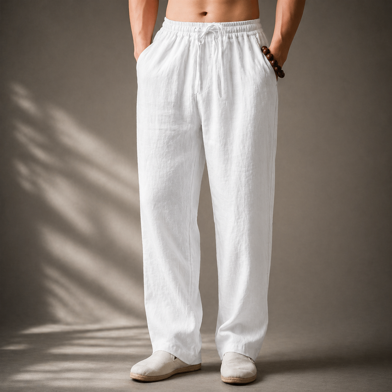 LAURENT MONACO | PANTALONS EN LIN CLASSIQUES POUR HOMMES