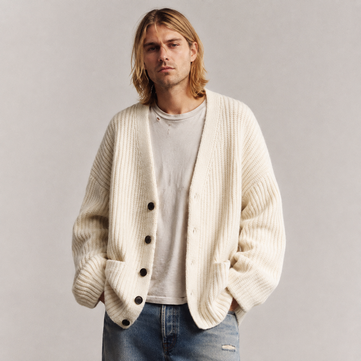 LAURENT MONACO | CARDIGAN DÉCONTRACTÉ À COL EN V POUR HOMMES