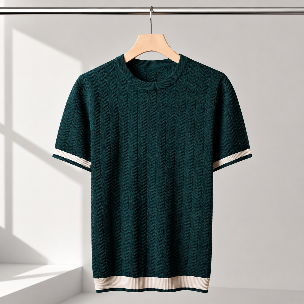 LAURENT MONACO | T-SHIRT EN MAILLE TEXTURÉE POUR HOMMES