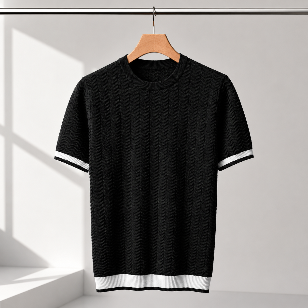 LAURENT MONACO | T-SHIRT EN MAILLE TEXTURÉE POUR HOMMES