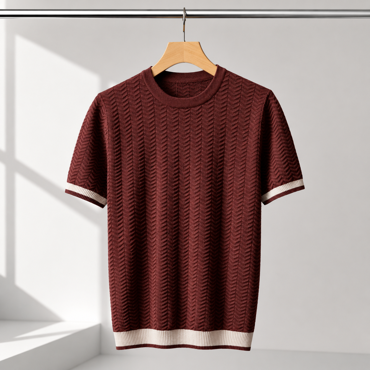 LAURENT MONACO | T-SHIRT EN MAILLE TEXTURÉE POUR HOMMES