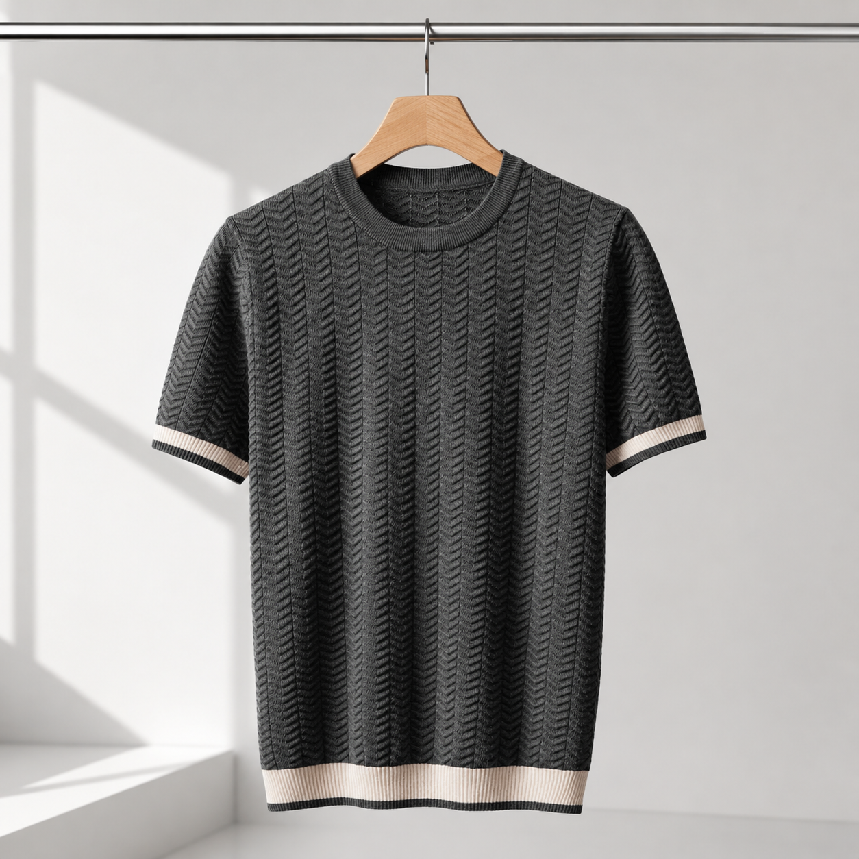 LAURENT MONACO | T-SHIRT EN MAILLE TEXTURÉE POUR HOMMES