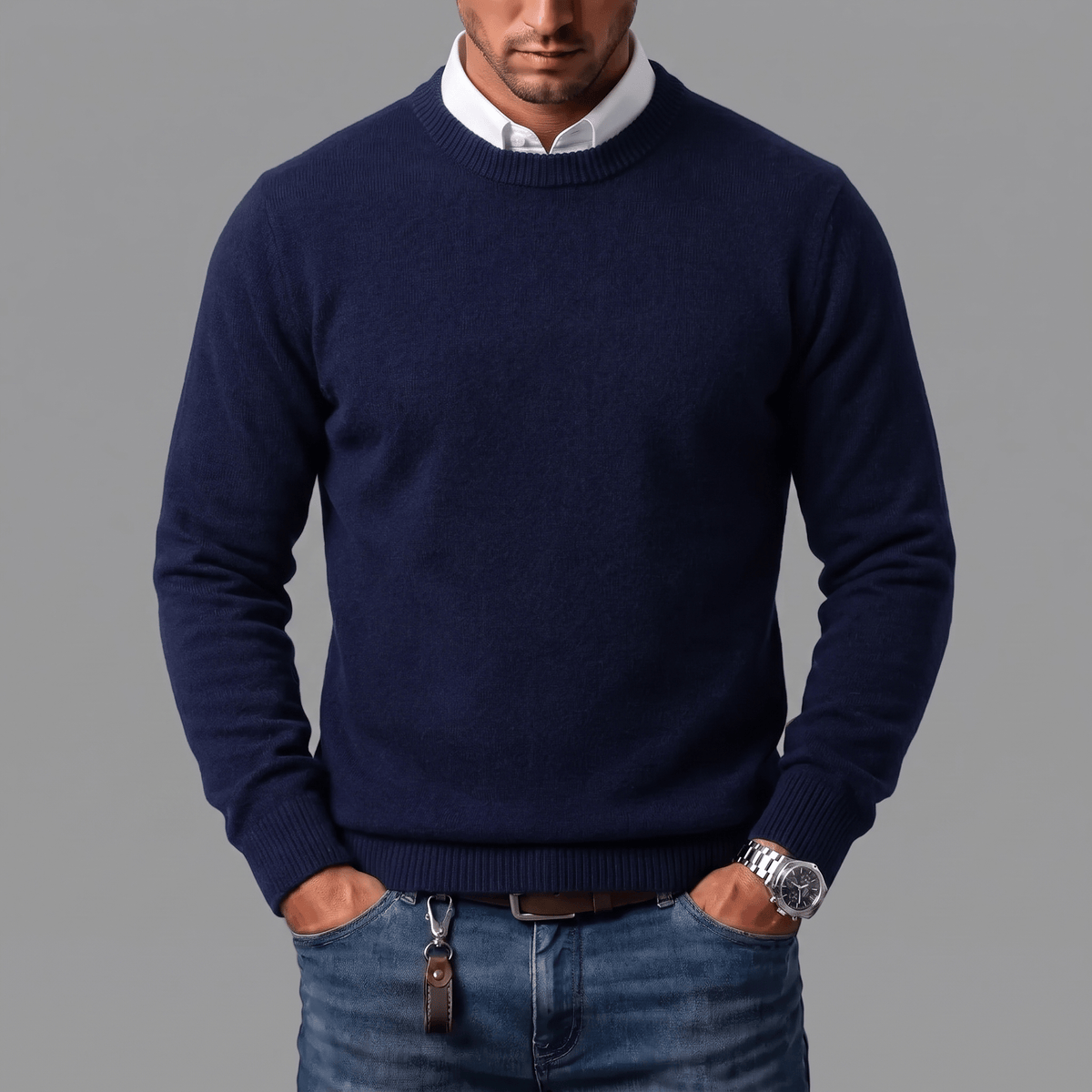 LAURENT MONACO | PULL À CÔTES CLASSIQUE POUR HOMMES