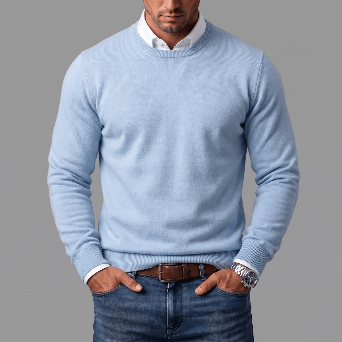 LAURENT MONACO | PULL À CÔTES CLASSIQUE POUR HOMMES