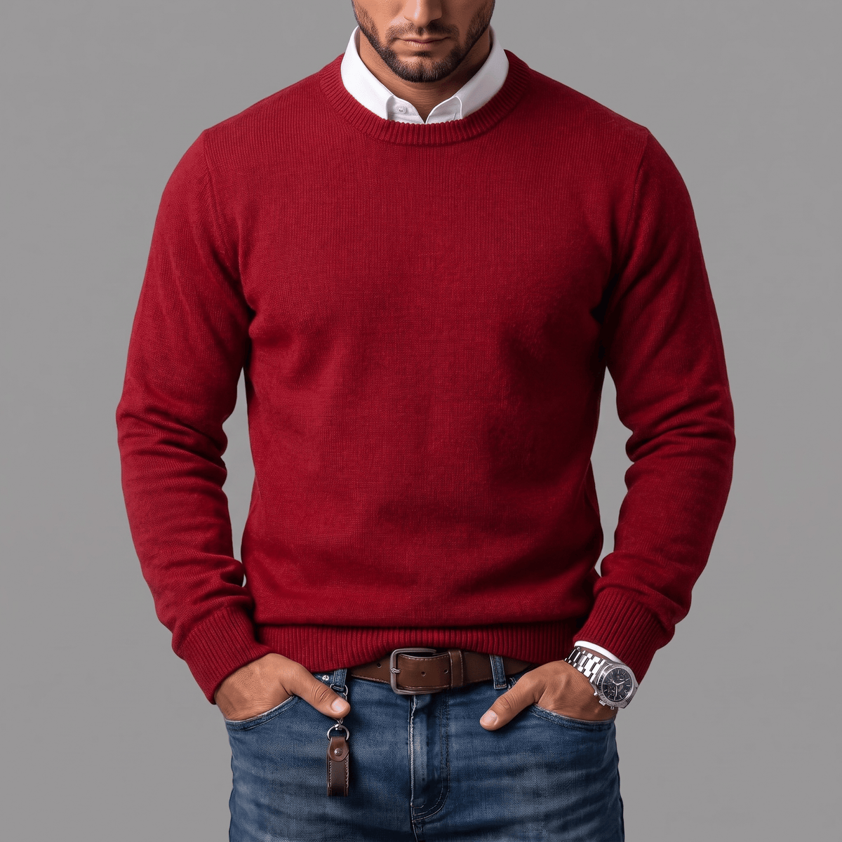LAURENT MONACO | PULL À CÔTES CLASSIQUE POUR HOMMES