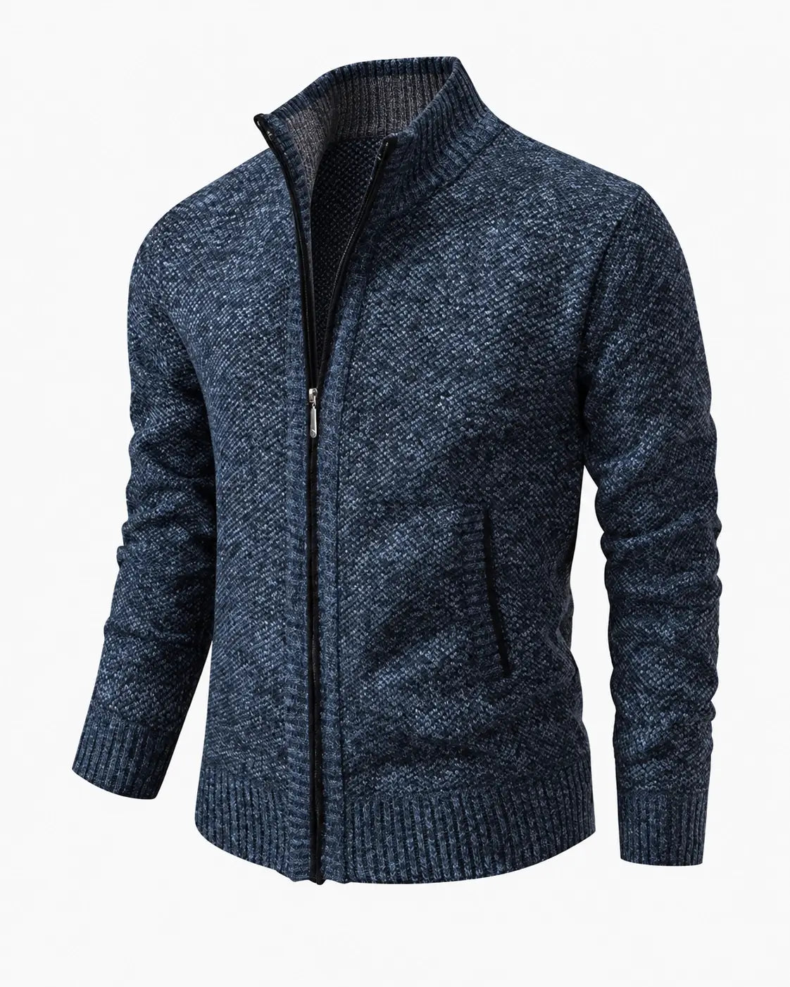 LAURENT MONACO | PULL À ZIP EN MAILLE COURRUE POUR HOMMES