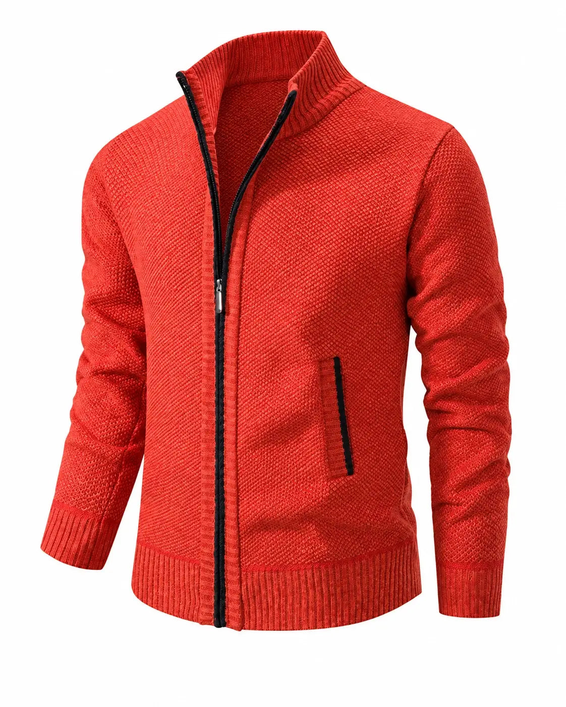 LAURENT MONACO | PULL À ZIP EN MAILLE COURRUE POUR HOMMES