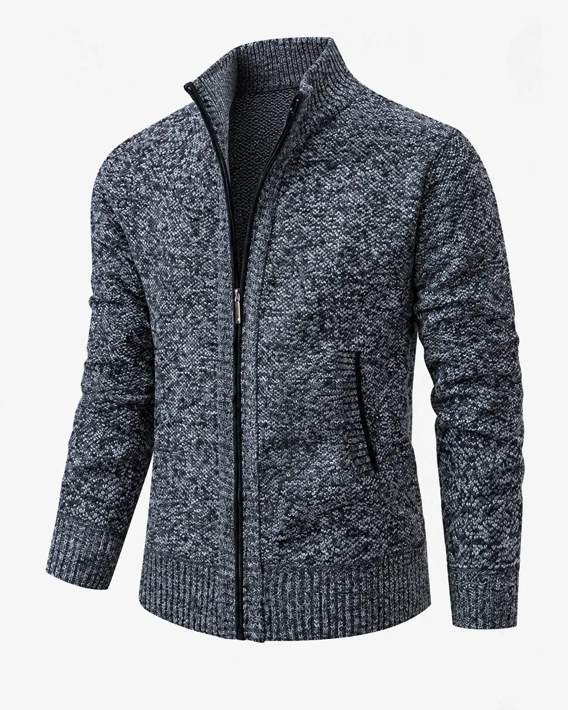 LAURENT MONACO | PULL À ZIP EN MAILLE COURRUE POUR HOMMES