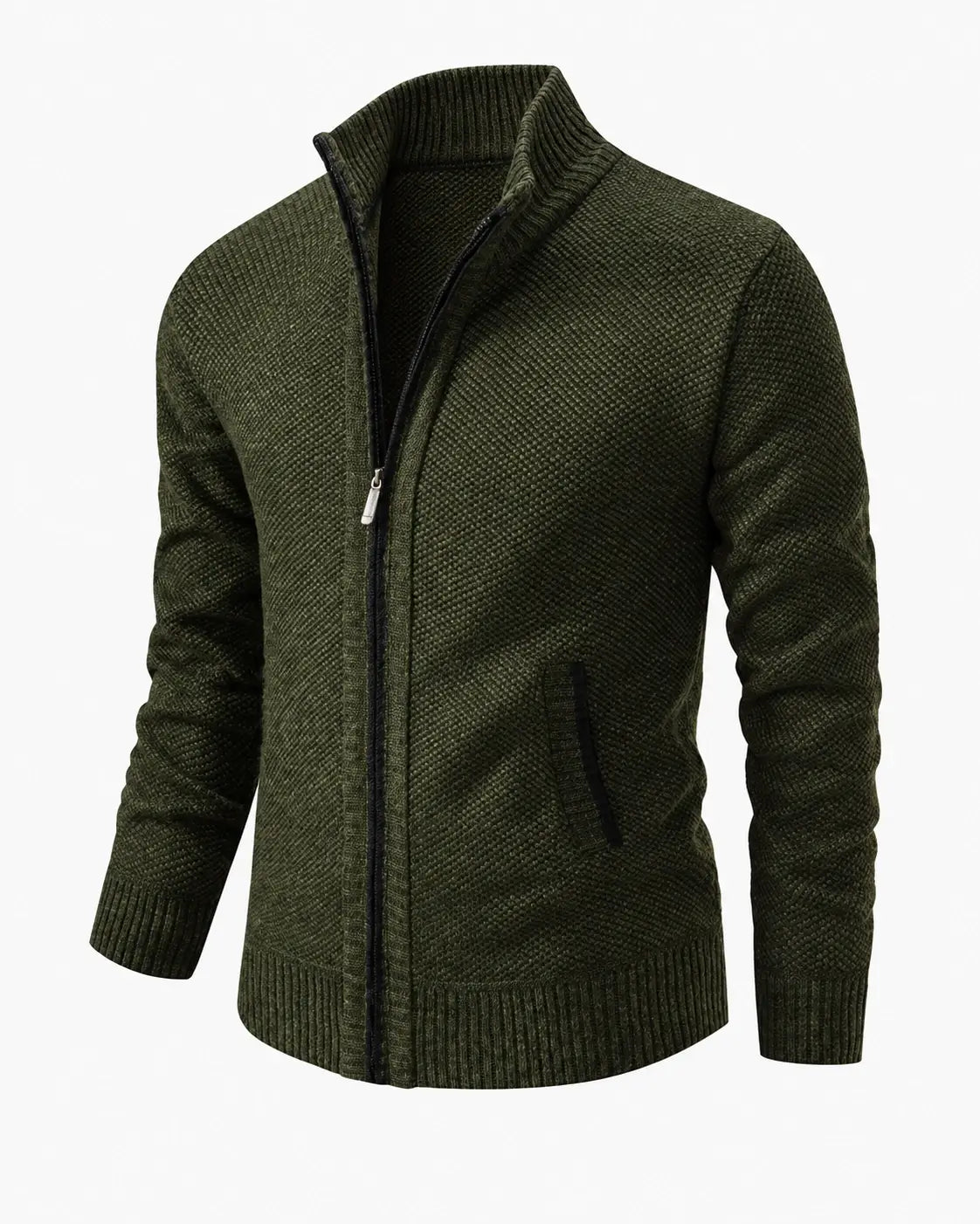 LAURENT MONACO | PULL À ZIP EN MAILLE COURRUE POUR HOMMES