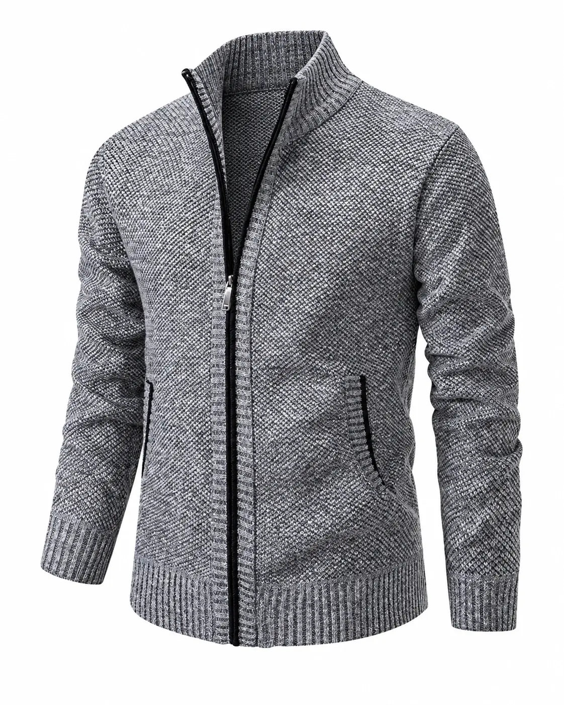 LAURENT MONACO | PULL À ZIP EN MAILLE COURRUE POUR HOMMES