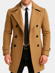 LAURENT MONACO | MANTEAU EN LAINE À DOUBLE BOUTONNAGE