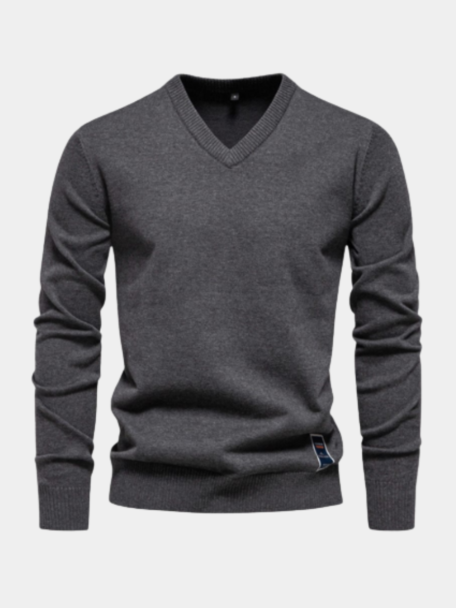 LAURENT MONACO | PULL COL V EN COTON