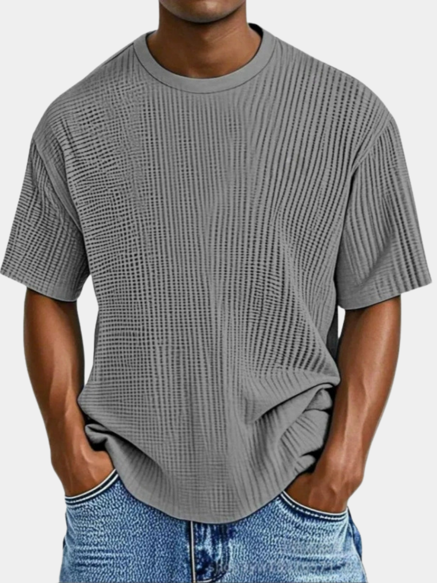 LAURENT MONACO | T-SHIRT EN MAILLE GAUFRE POUR HOMMES