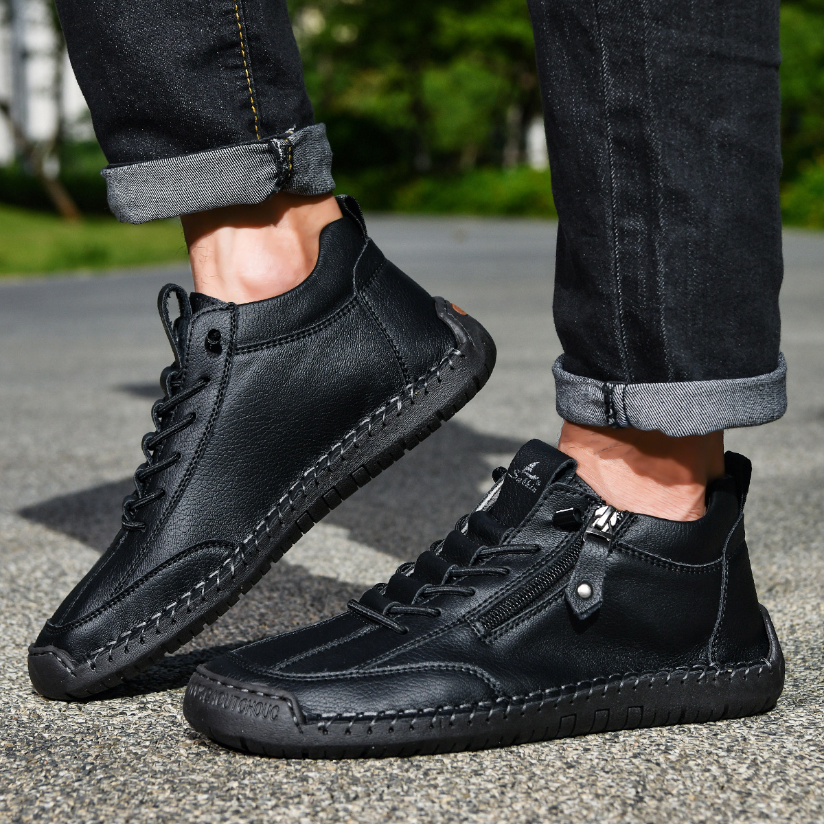 LAURENT MONACO | CHAUSSURES EN NABUK AVEC ZIP POUR HOMME