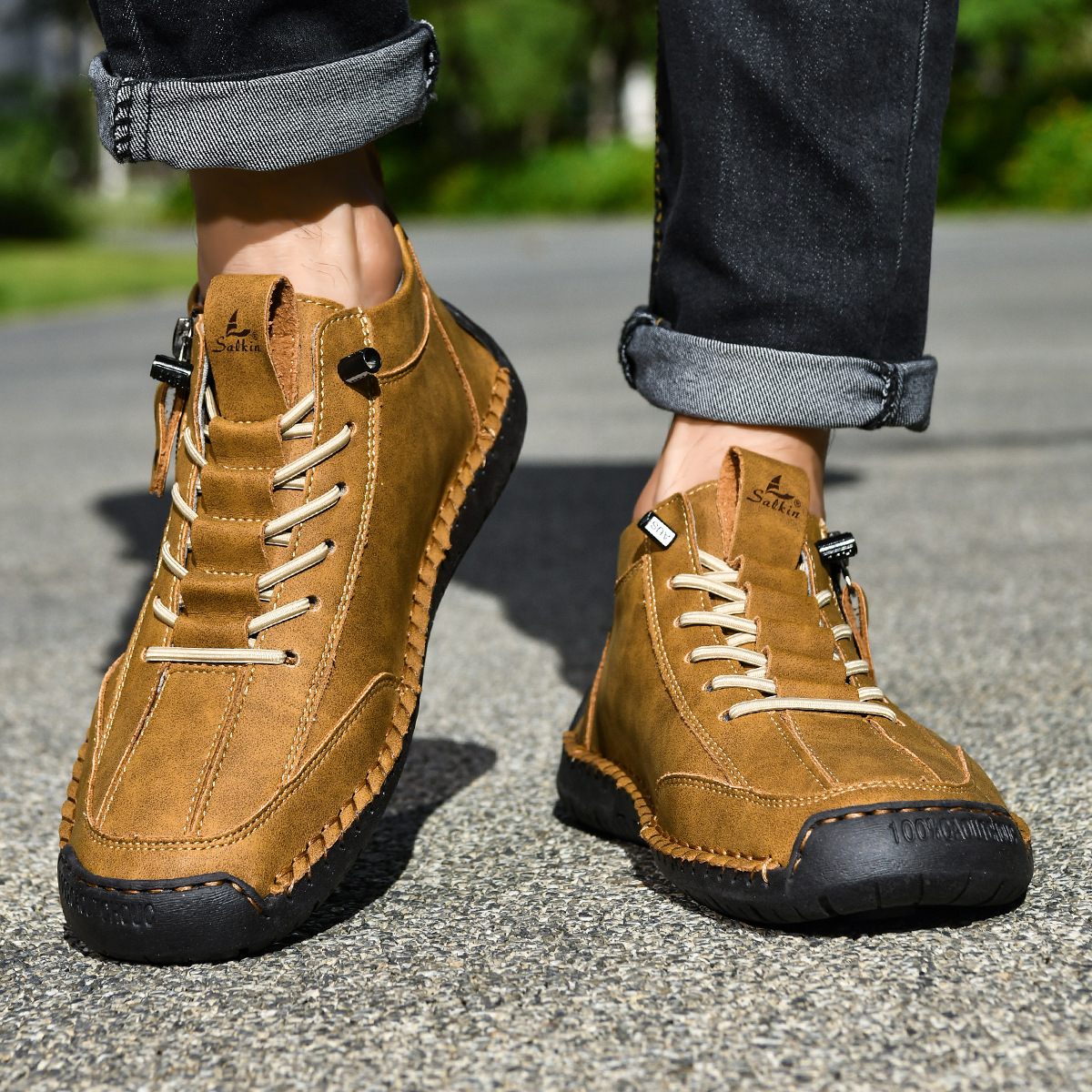 LAURENT MONACO | CHAUSSURES EN NABUK AVEC ZIP POUR HOMME