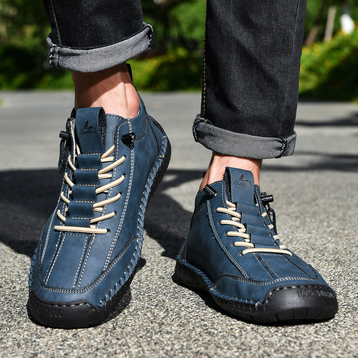 LAURENT MONACO | CHAUSSURES EN NABUK AVEC ZIP POUR HOMME
