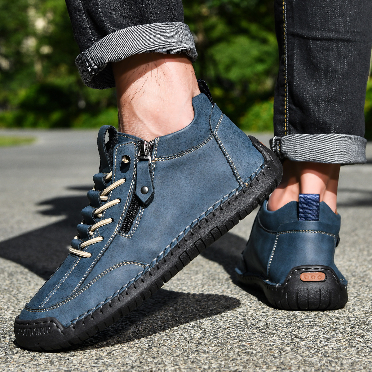 LAURENT MONACO | CHAUSSURES EN NABUK AVEC ZIP POUR HOMME