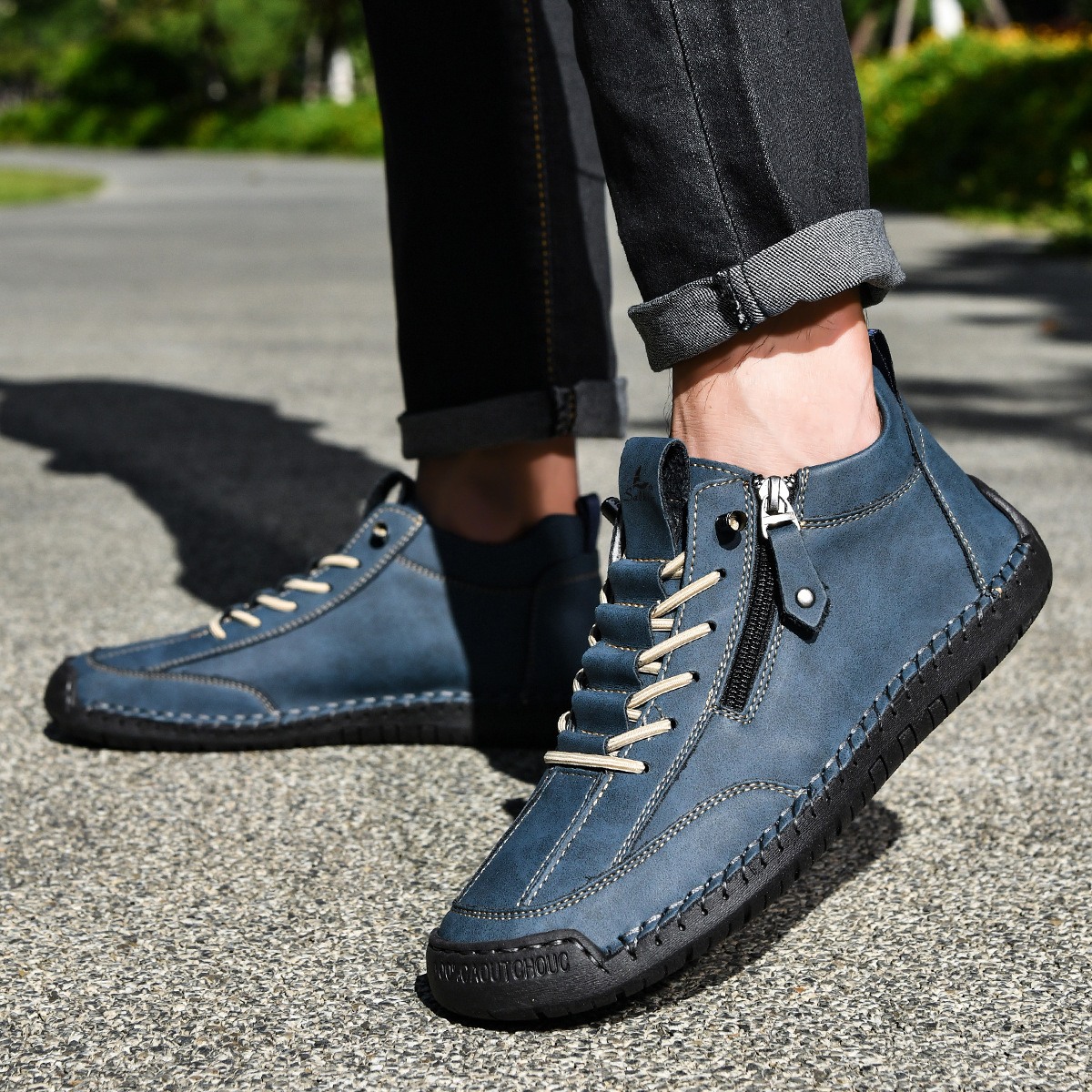 LAURENT MONACO | CHAUSSURES EN NABUK AVEC ZIP POUR HOMME