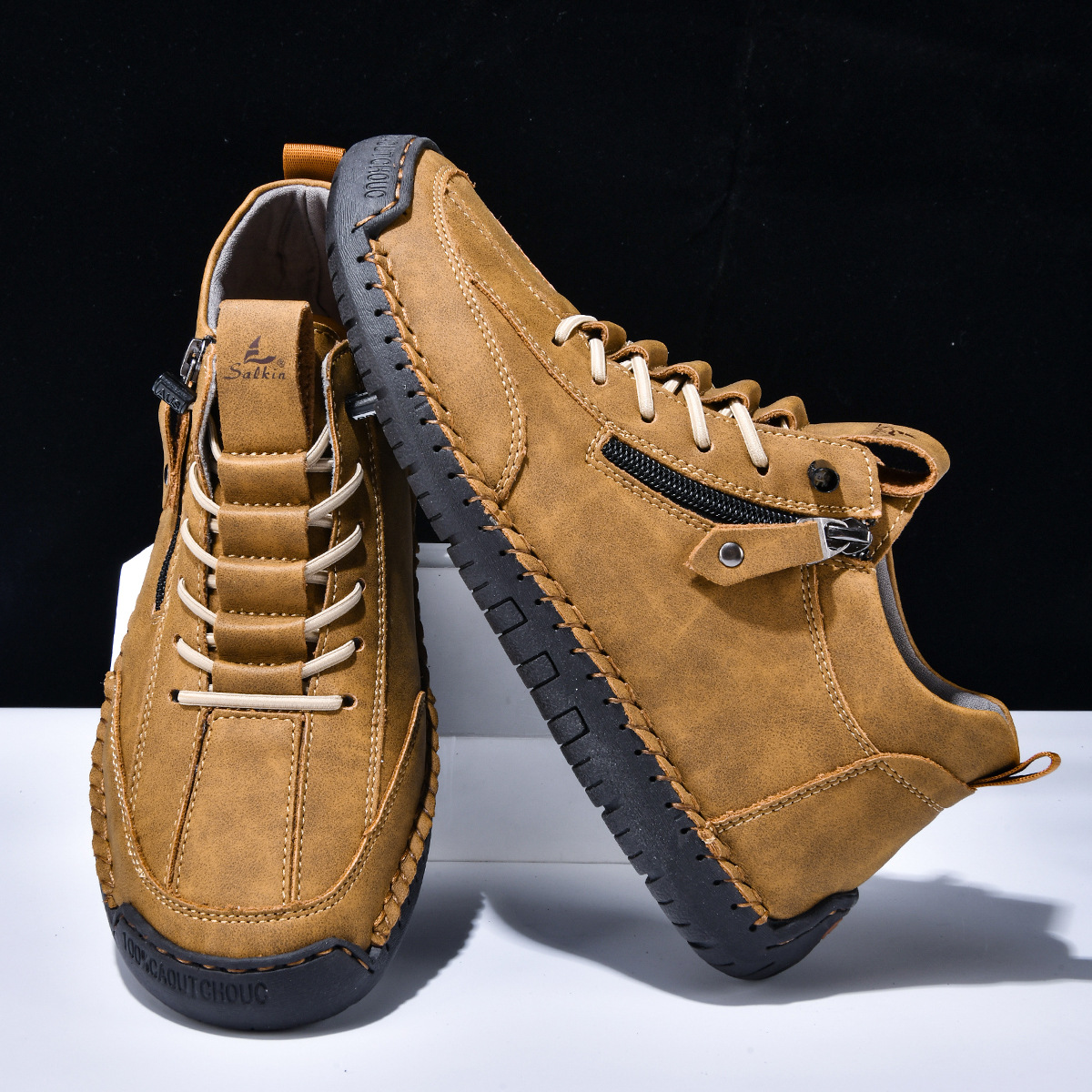 LAURENT MONACO | CHAUSSURES EN NABUK AVEC ZIP POUR HOMME