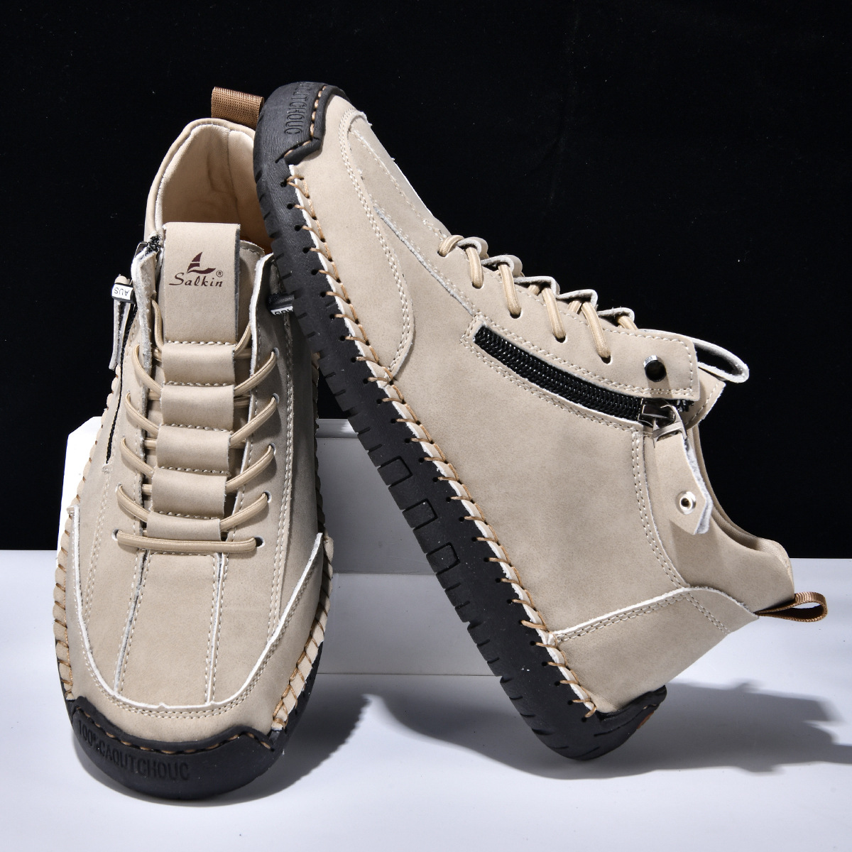 LAURENT MONACO | CHAUSSURES EN NABUK AVEC ZIP POUR HOMME